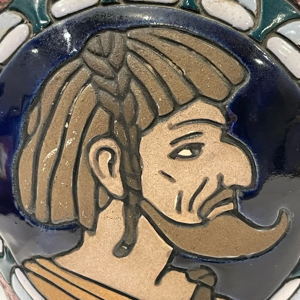 Antique Amphora ceramic vase Egypt art deco nouveau Czechoslovakia Marked Signed - Picture 5 of 16